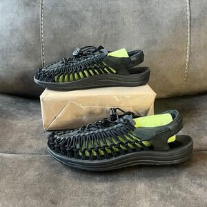 KEEN UNEEK Black Rope Sandals‎ Women's 10 EUC Woven Outdoor Water Shoes